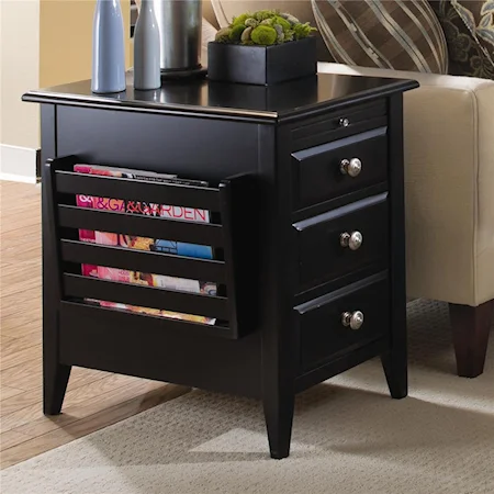 Casual End Table with Magazine Racks